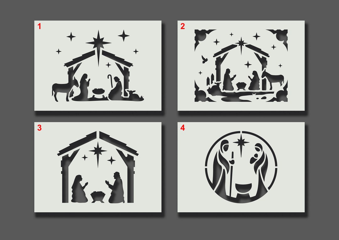 Nativity Scene Stencils Reusable Stencils for Wall Art Home Etsy UK