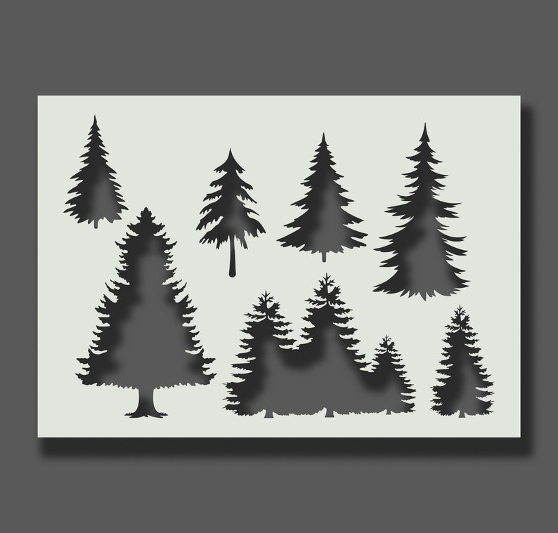Pine Trees Stencil Reusable Stencils for Wall Art Home - Etsy