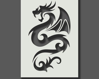 Dragon Stencil - Reusable Stencils for Wall Art, Home Décor, Painting, Art & Craft, Size options - A5, A4, A3, A2