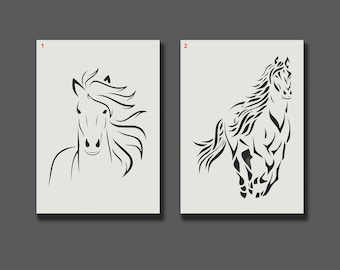 Horse Stencils - Reusable Stencils for Wall Art, Home Décor, Painting, Art & Craft, Size options - A5, A4, A3, A2