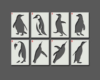 Penguin Stencils - Reusable Stencils for Wall Art, Home Décor, Painting, Art & Craft, Size and Style options - A6, A5, A4, A3, A2