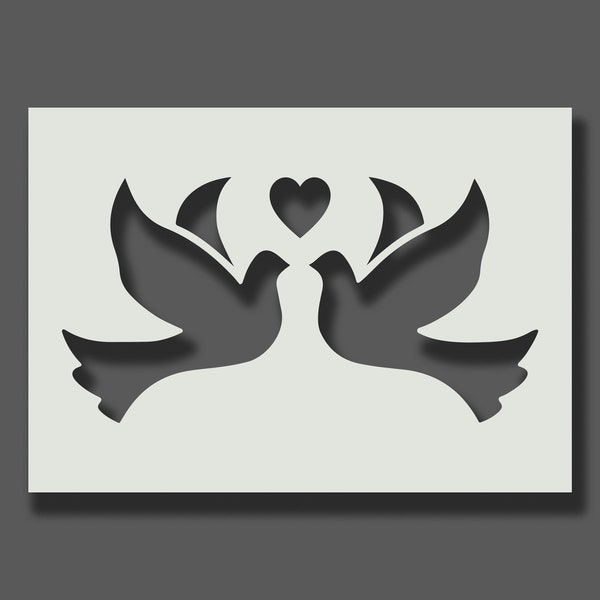 Love Birds Stencil - Reusable Stencils for Wall Art, Home Décor, Painting, Art & Craft, Size options - A6, A5, A4, A3, A2