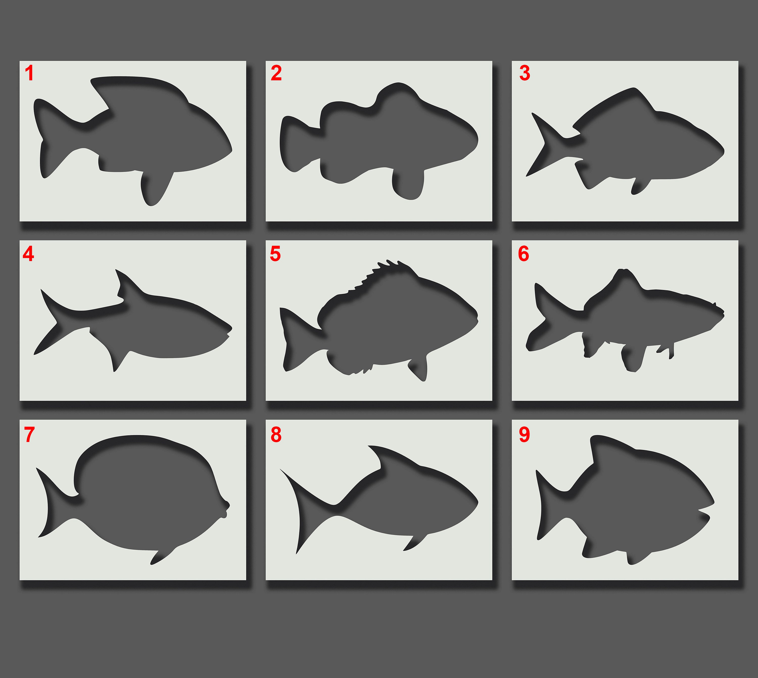 Fisch Schablonen Wiederverwendbare Schablonen Wand Kunst & - Etsy.de