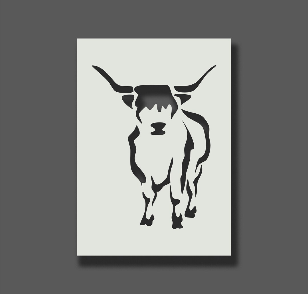 Highland Cow Stencil Reusable Stencils for Wall Art, Home Décor