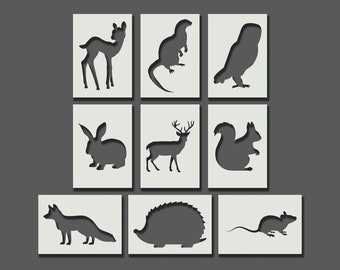 British Wildlife Stencils Part 2 - Reusable Stencils for Wall Art, Home Décor, Painting, Art & Craft, Size/Style options A6, A5, A4, A3, A2