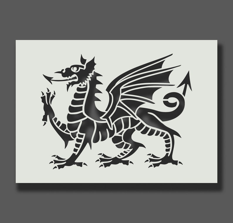Welsh Dragon Stencil Reusable Stencils for Wall Art Home Etsy
