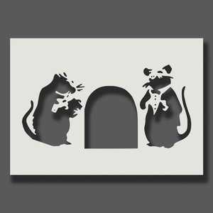 Banksy Rat Stencils Part 3 Reusable Stencils for Wall Art, Home Décor, Painting, Art & Craft, Size options A6, A5, A4, A3, A2 Doormen Rats