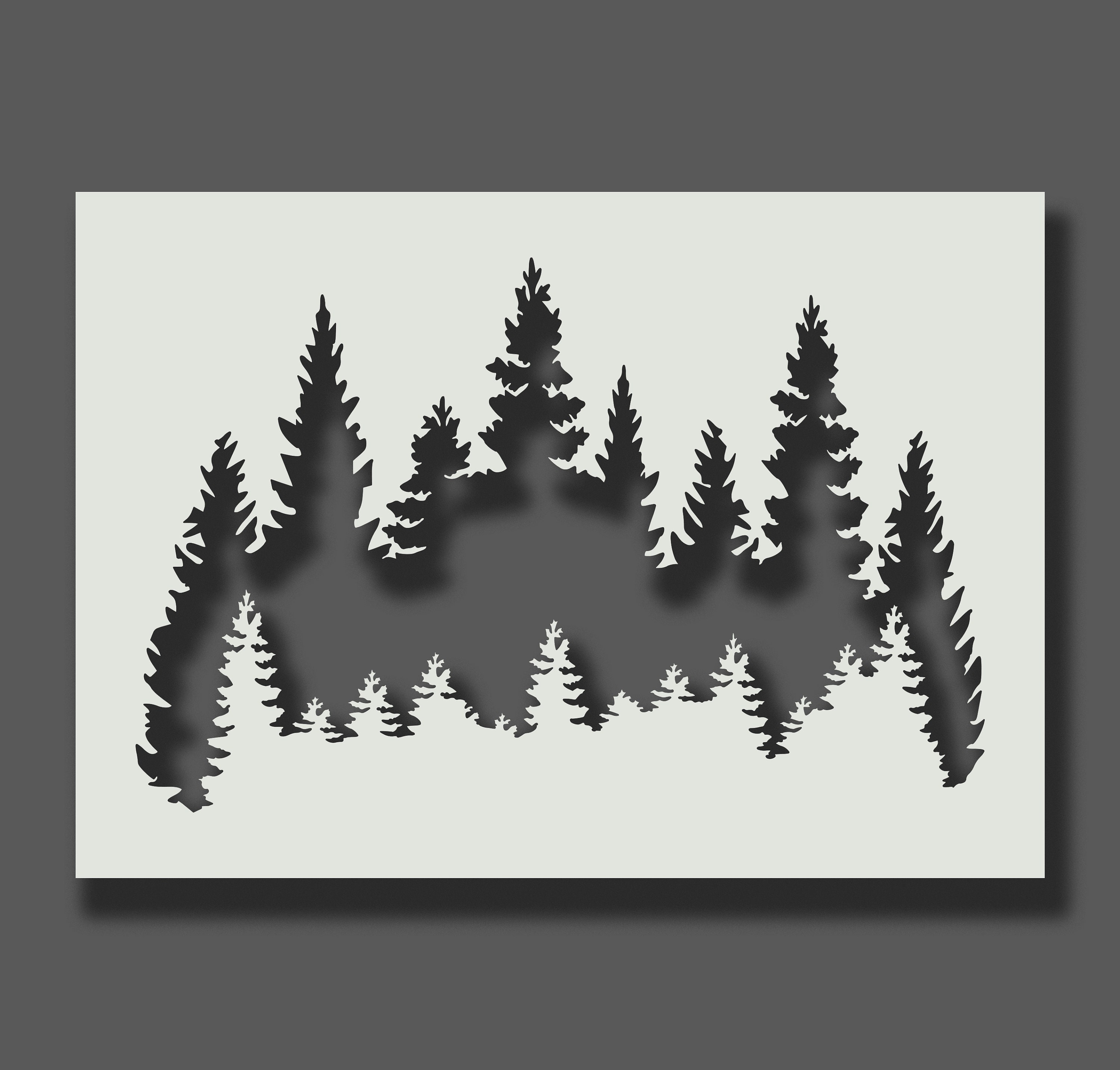 Pine Tree Stencil - Art and Wall Stencil - Stencil Giant