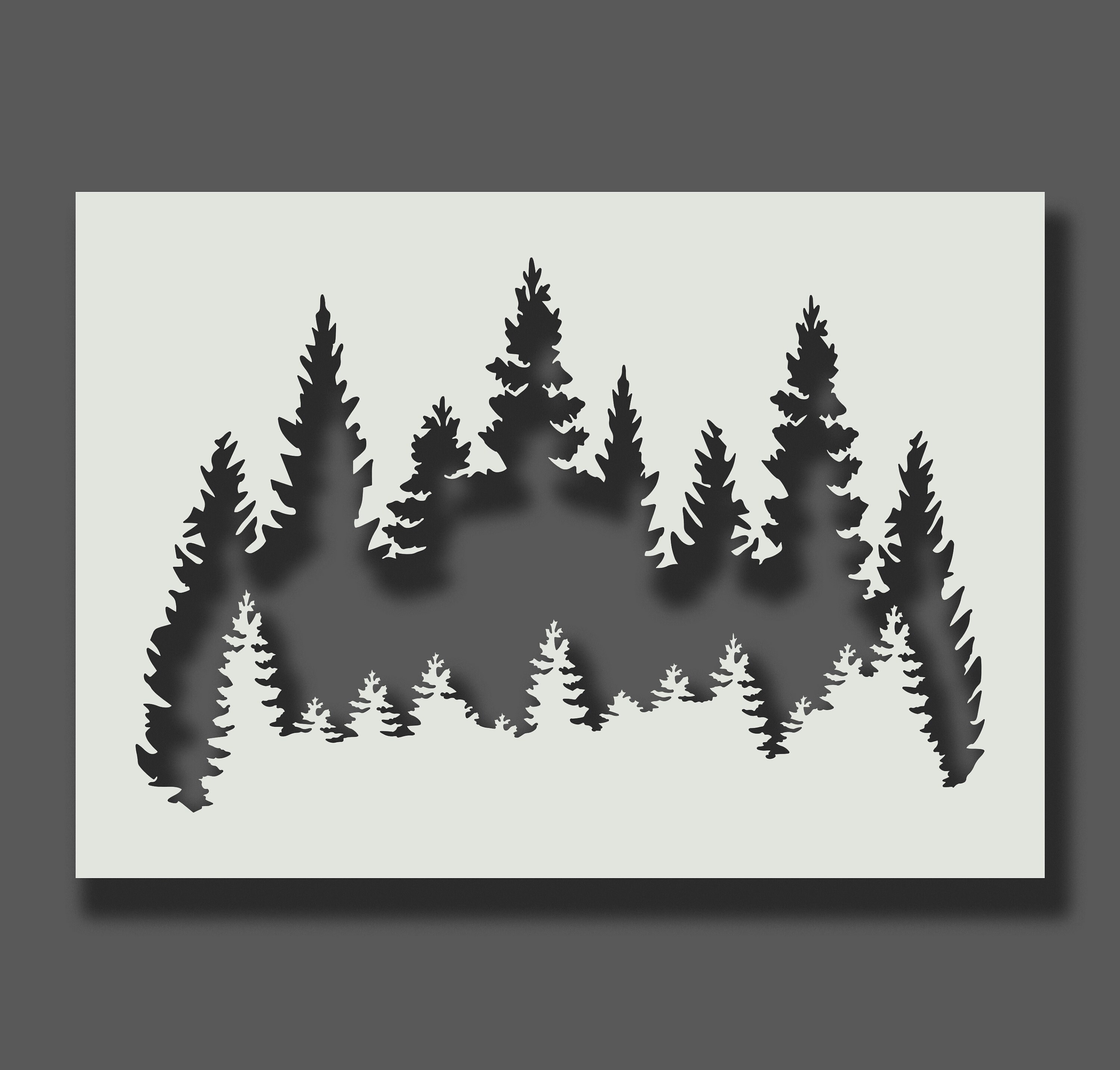 thumbnail image 2 of Window Snow Spray Stencils Reusable Mountain Tree Wall Stencil - Mylar Template For Spray Painting On Wood, Walls, Canvas, Furniture & DIY Crafts Mylar Craft Stencil For Wood 2 of 9