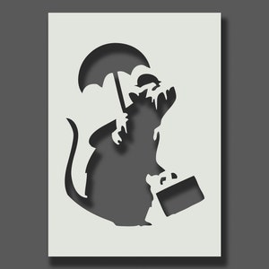 Banksy Rat Stencils Part 2 Reusable Stencils for Wall Art, Home Décor, Painting, Art & Craft, Size options A6, A5, A4, A3, A2 Business Rat