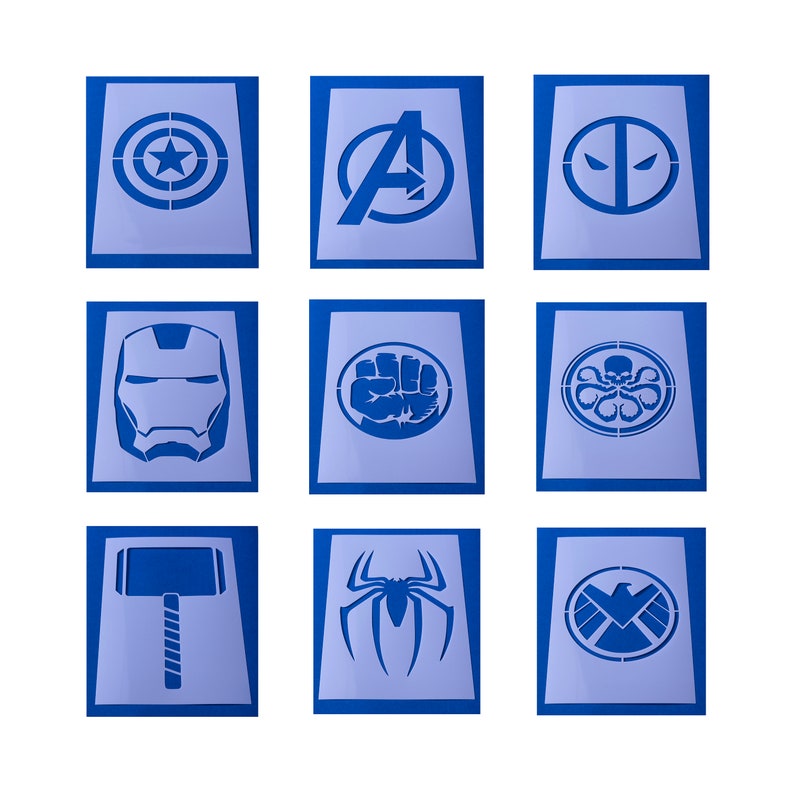 MARVEL AVENGERS STENCILS Superhero / Super Hero Reusable. Etsy