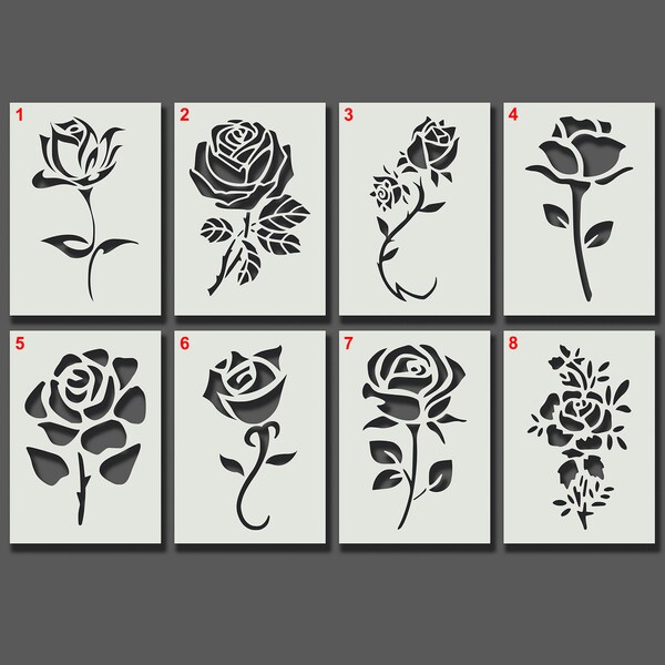 Rose Stencil Etsy