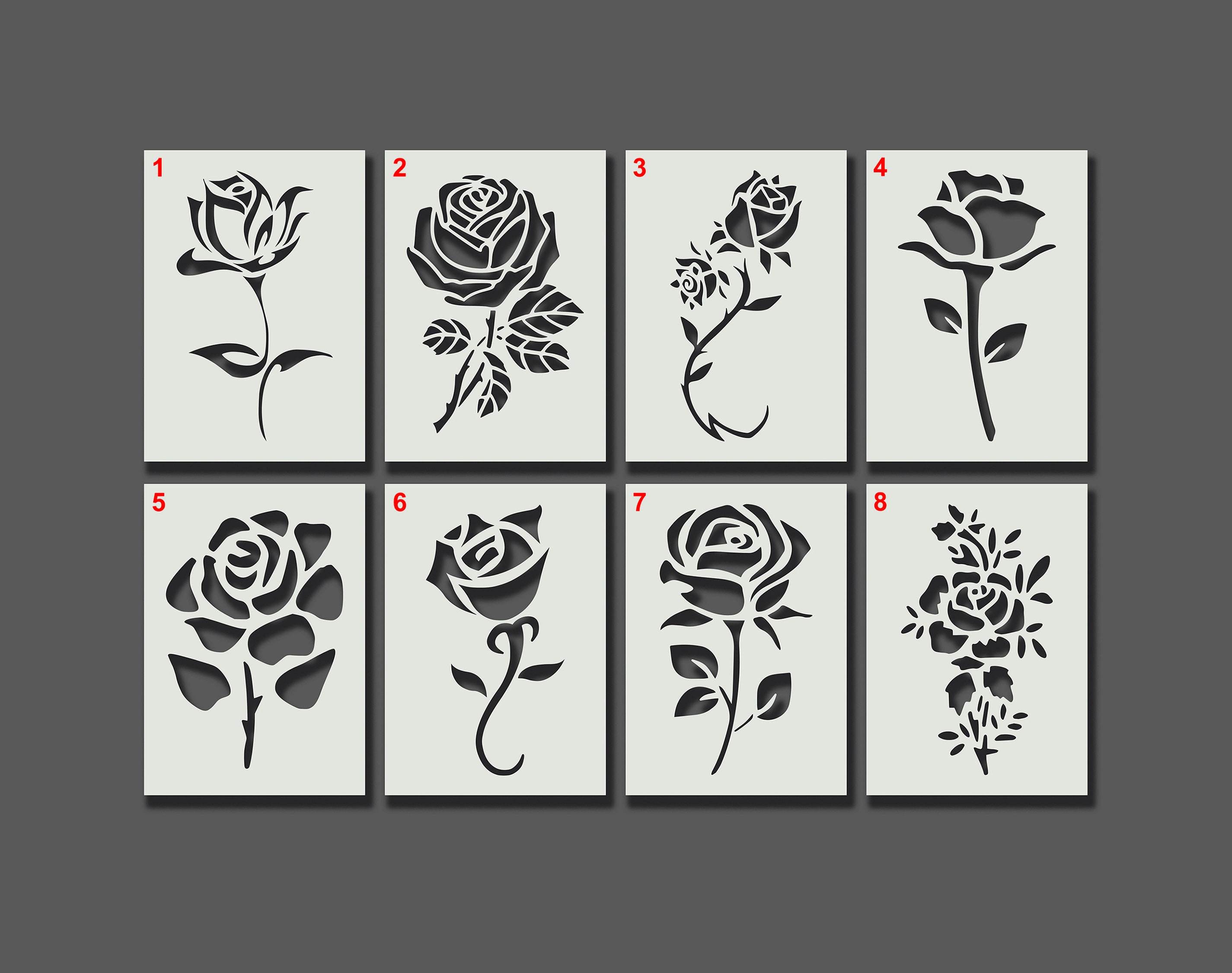 4Pcs A4 Rose Bamboo Brick Wood Layering Stencils for Painting Scrapbook  Template