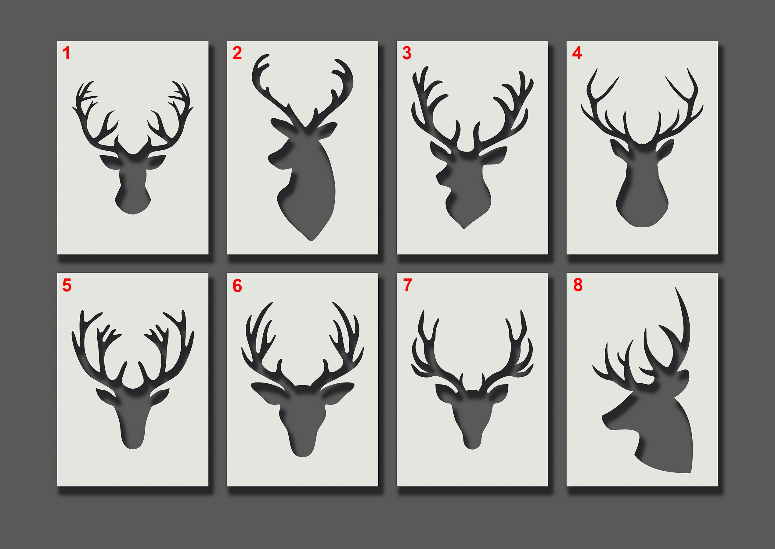 Stag Head Stencils Reusable Stencils for Wall Art Home | Etsy