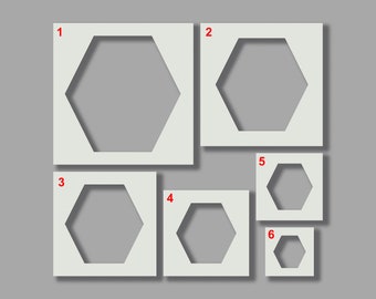 Hexagon Stencils - Set of 6 Reusable Stencils for Wall Art, Home Décor, Painting, Art & Craft, Kids Bedroom