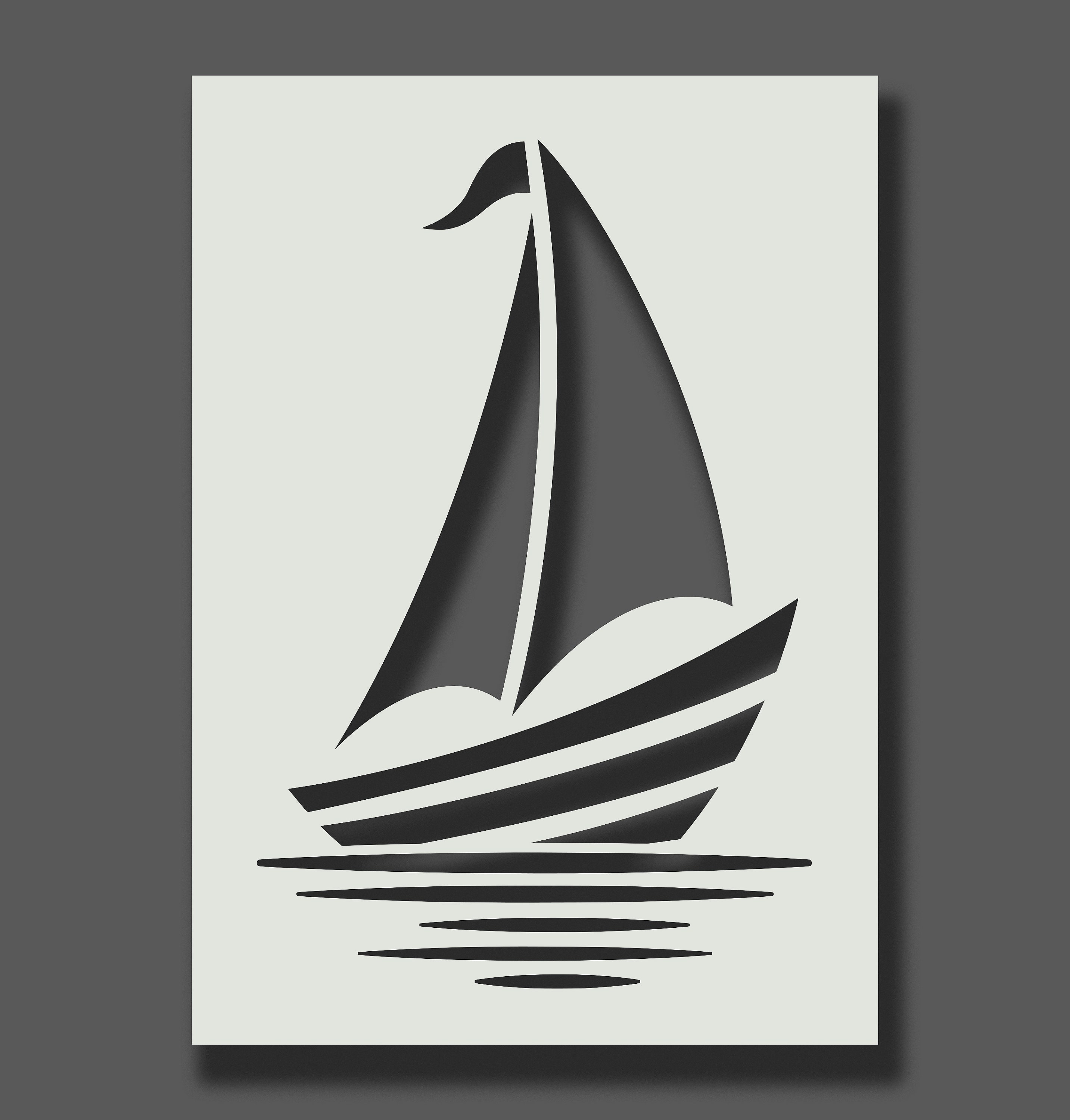 sailboat stencil paint