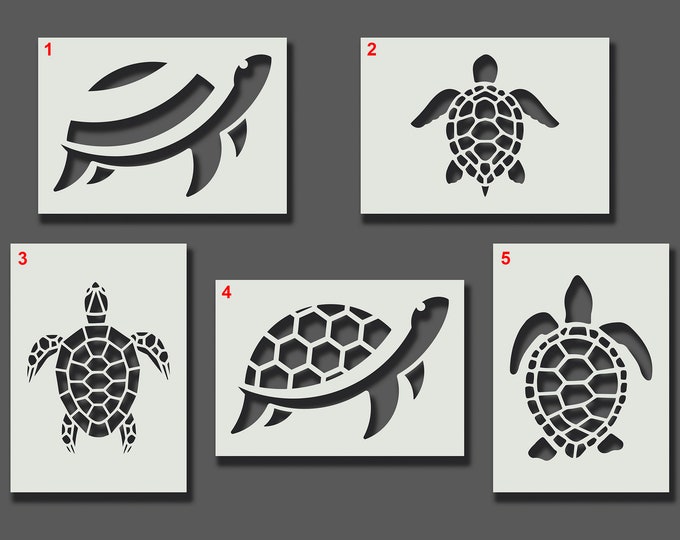 Turtle 2 Durable and Reusable Stencil for DIY Painting Etsy