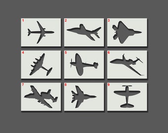 Airplane Stencils Part 1 - Reusable Stencils for Wall Art, Home Décor, Painting, Art & Craft. Aeroplane. Plane. Sizes - A6, A5, A4, A3, A2