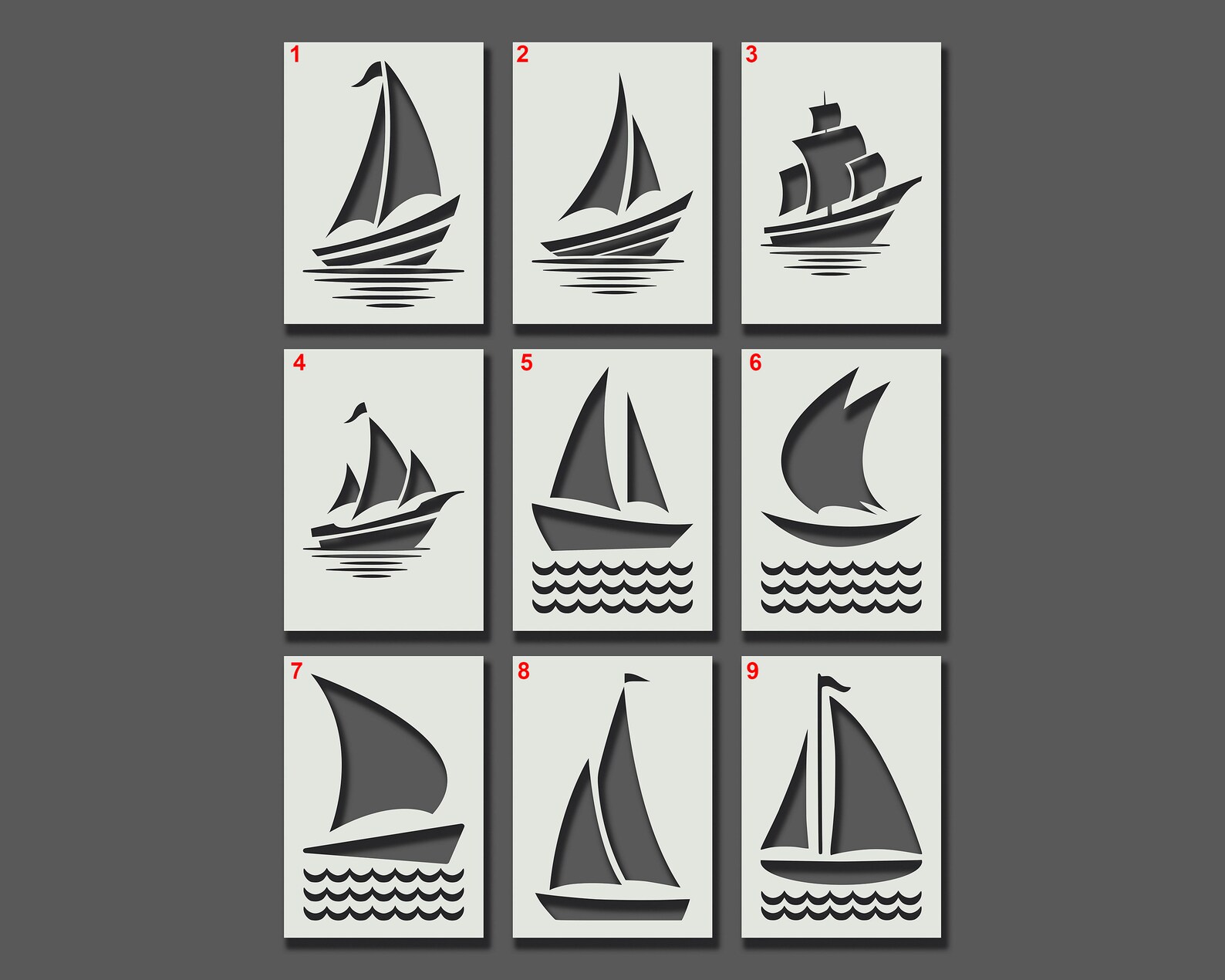 Sail Boat Stencils Reusable Stencils for Wall Art Home Etsy UK