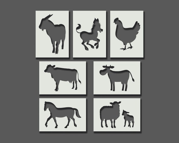 Farm / Farmyard Animal Stencils Reusable Stencils for Wall - Etsy Australia
