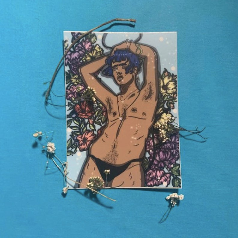 Emerald Glossy Sticker, Sticker, Vinyl, Dye-Cut, Waterproof, Glossy, Queer, Trans, LGBTQ, Body Positive, Non-Binary, Art image 1