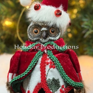 7.5” Deluxe Poseable Candy Land Owl Ornament Figure Woodland Forest Christmas Tree Decoration Wreath Craft New