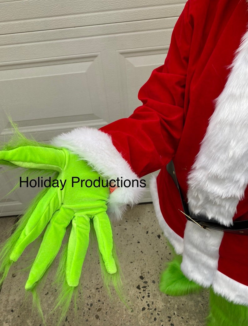 Deluxe Adult Large Grinch Mascot Costume Dr Seuss New Christmas Parade Ships ASAP Cosplay
