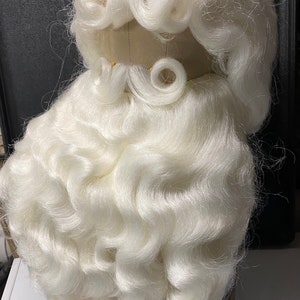 Deluxe Theatrical Quality Santa Claus Wig & Beard Set Skin Top Separate Mustache Super Full