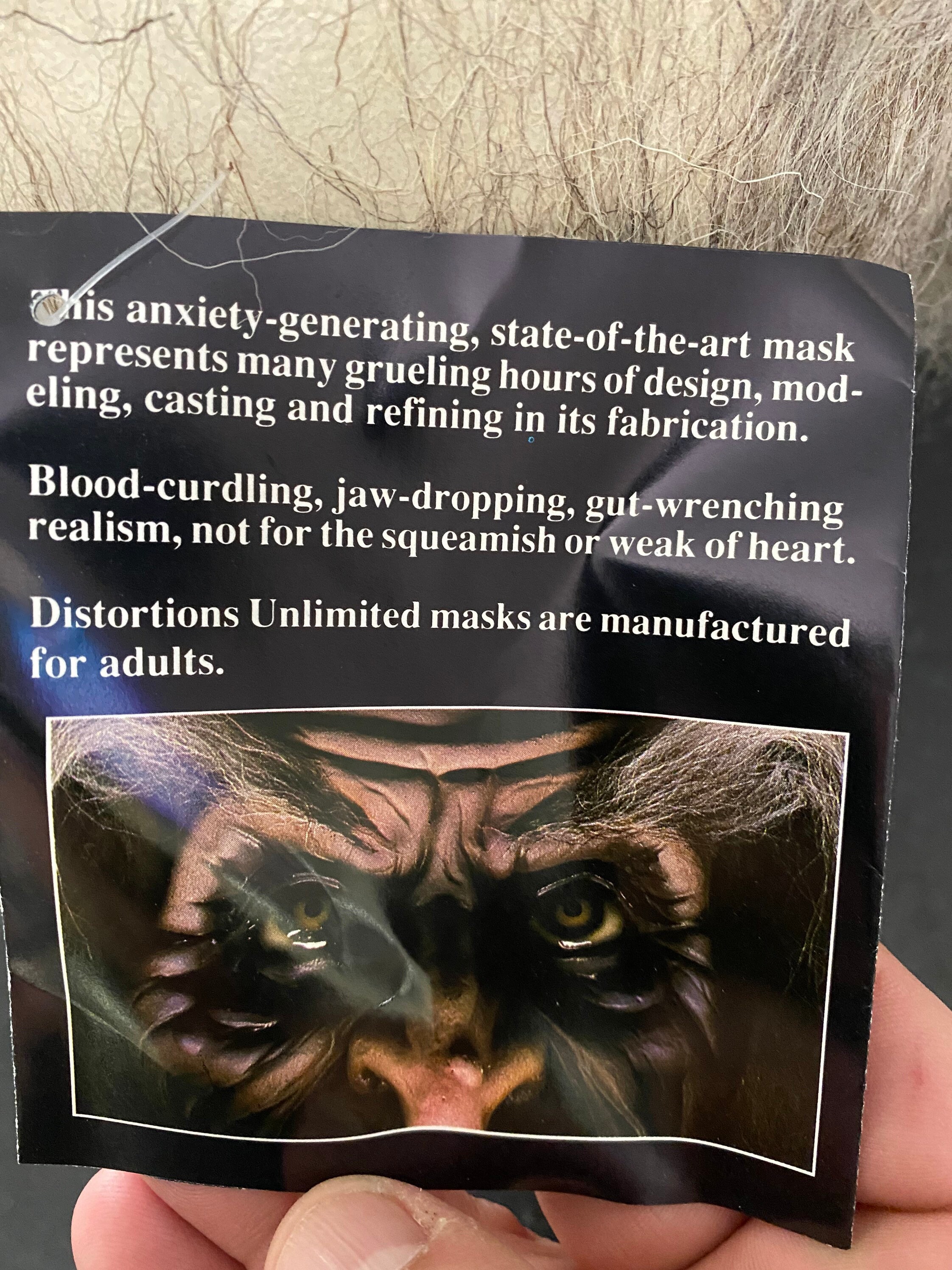 Vintage Distortions Unlimited Frightmare Mask Unused | Etsy