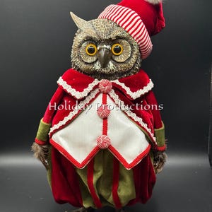 19” Deluxe Woodland Christmas Owl Centerpiece Free Standing Forest Christmas Tree Decoration Wreath Embellishment Display Craft New