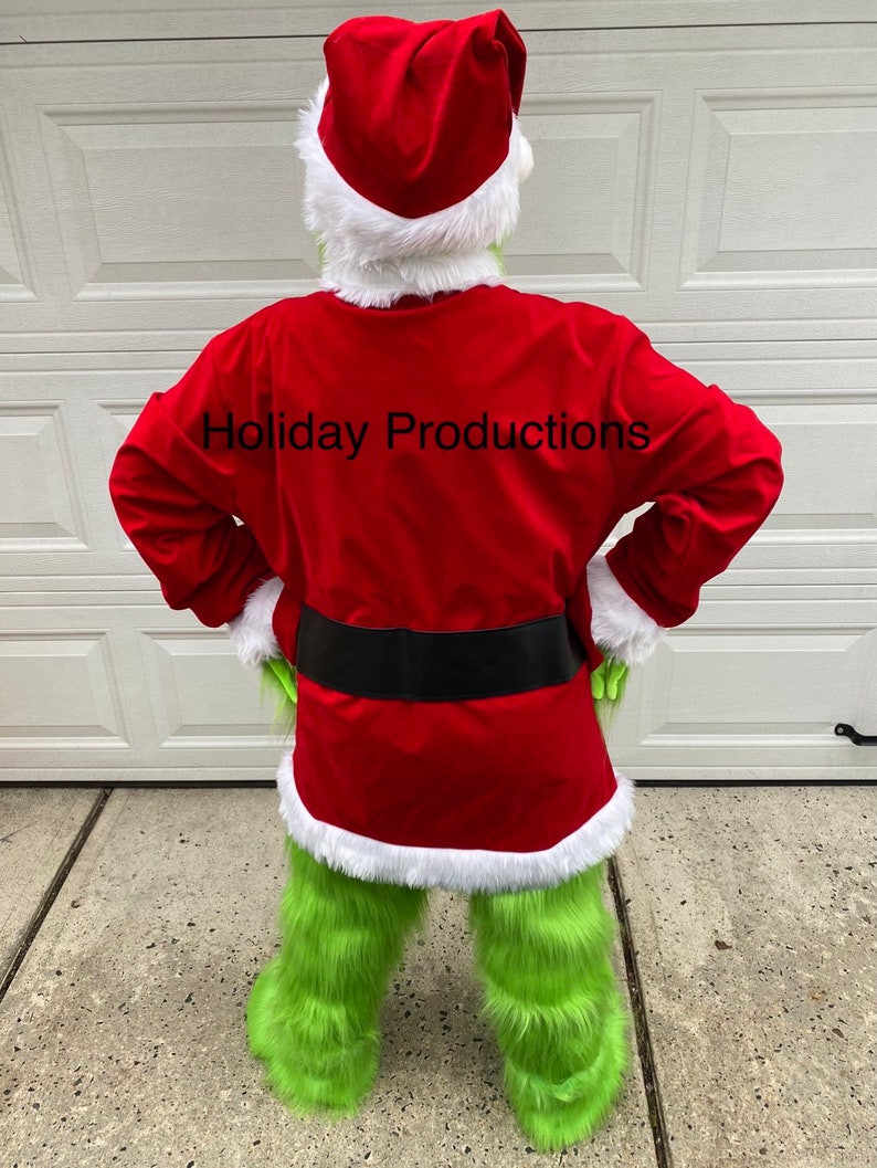 Deluxe Adult Large Grinch Mascot Costume Dr Seuss New Christmas Parade Ships ASAP Cosplay