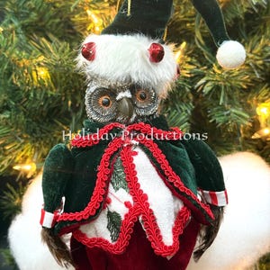 7.5” Deluxe Poseable Candy Land Owl Ornament Figure Woodland Forest Christmas Tree Decoration Wreath Craft New