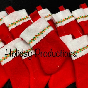 Lot Of 12 Christmas Stockings 5” Christmas Crafts Ornaments Place Settings Gift Card Holders