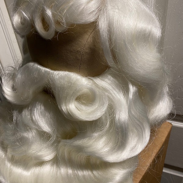 Deluxe Theatrical Quality Santa Claus Wig And Beard Set Skin Top Wired Mustache Super Full Ships In 1 Business Day