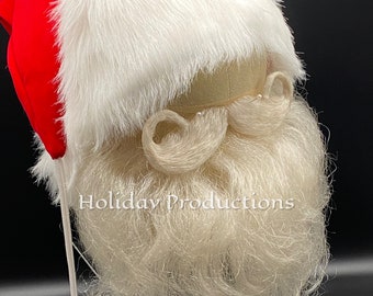 Deluxe 100% Yak Hair Hand Tied Ventilated Santa Claus Beard & Mustache Set Theatrical Qlty Ships Now From The USA New