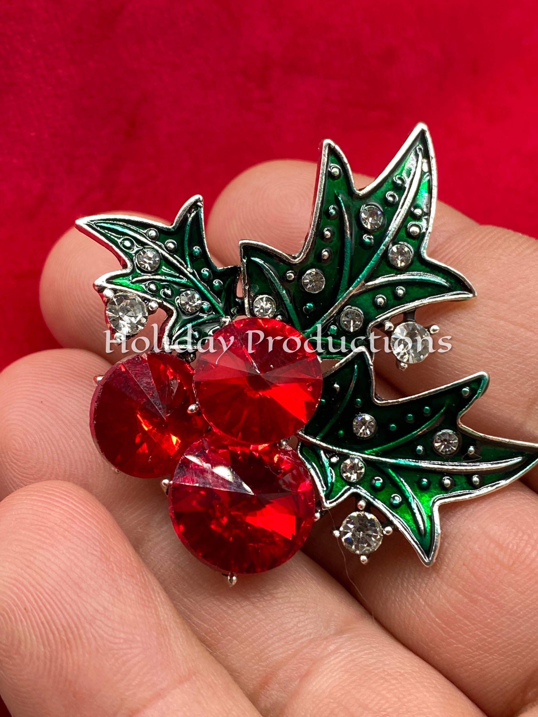 Vintage Crystal Baroque Christmas Tree Brooch Pin Jewelry Gift