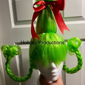 Cindy Style GROUCH Girl Costume Wig Whoville Adult New. Bright Green