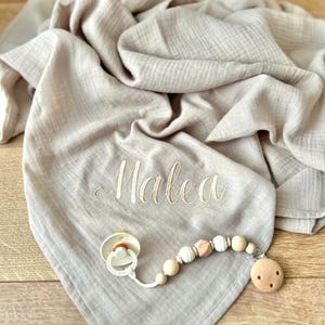 Personalisiertes Musselintuch für Babys | Spucktuch & Mulltuch | Tuch aus Musselin, personalisiert mit Name | Babygeschenk zur Geburt