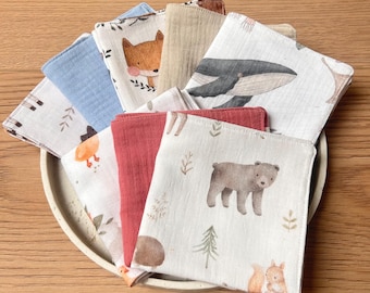 Waschlappen Baby Set Musselin | 5 oder 10 Waschläppchen Überraschungsset | Baby Pflege | Geschenk zur Geburt