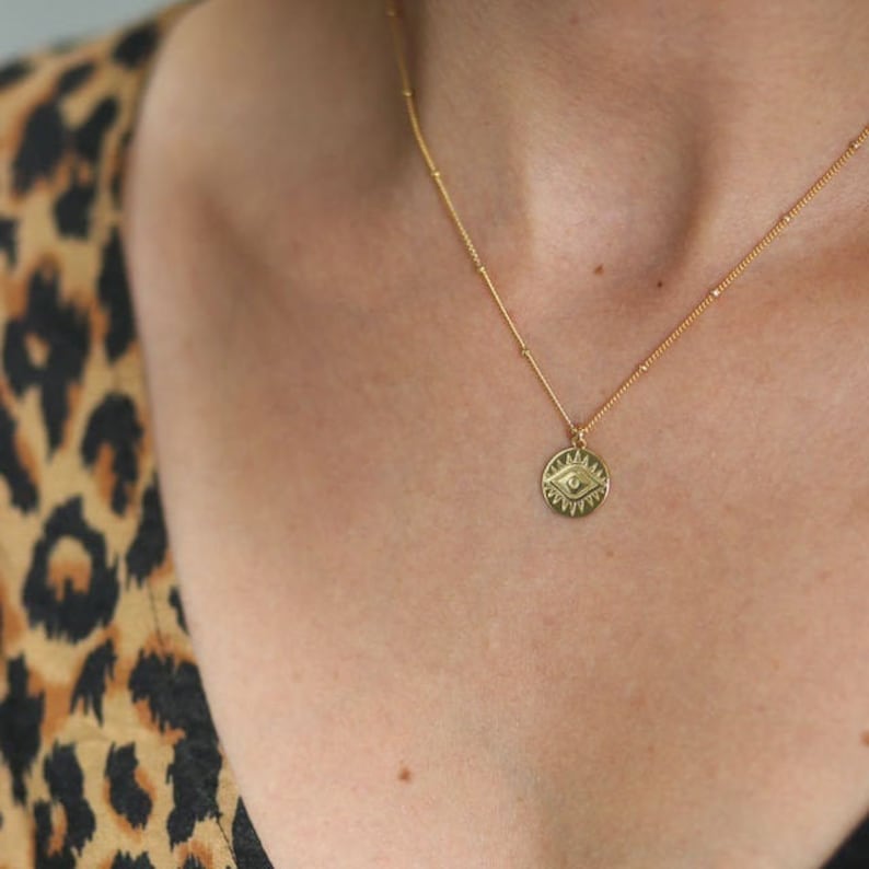 18ct Gold Third Eye Gold Vermeil Gold Necklace Sterling | Etsy