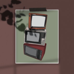 TV Stack Art Print