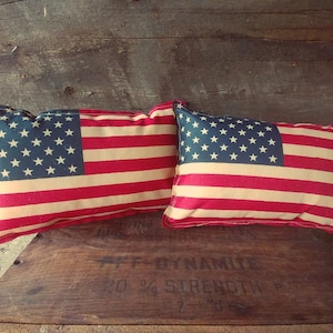 Primitive American Flag Pillow Tucks, Primitive Decor, Country, Rustic