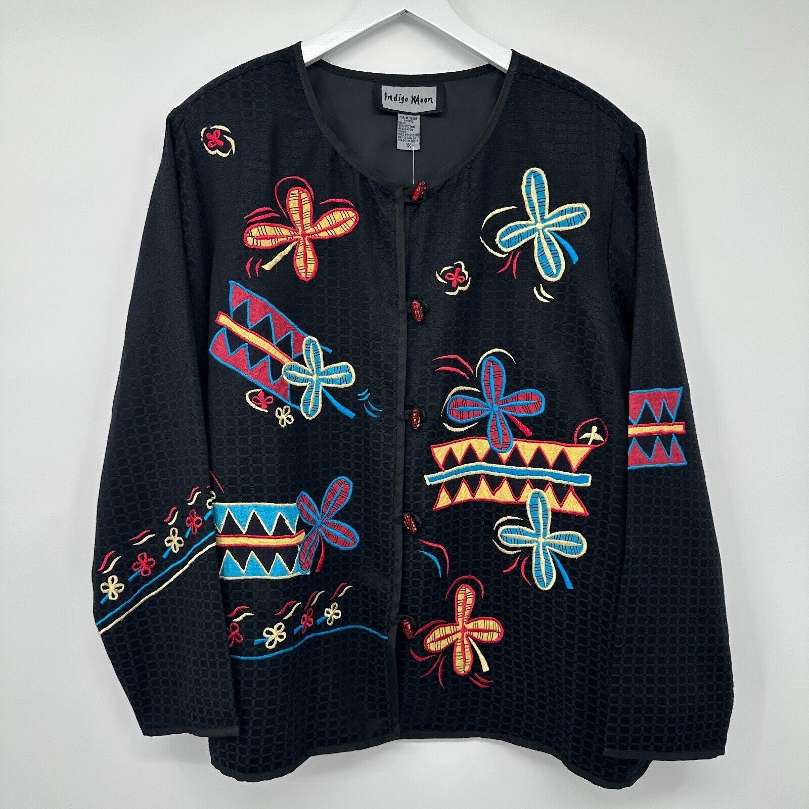 美品 VINTAGE Indigo Moon ゴブラン ノーカラージャケット L Indigo Moon Jacket - Etsy