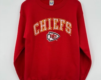 Vintage Kansas City Chiefs NFL Sweatshirt Size Large Embroidered Nostalgic USA