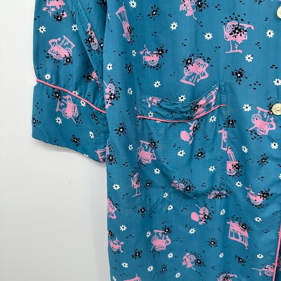 Vintage House Dress Housecoat Gown Duster Size M … - image 7