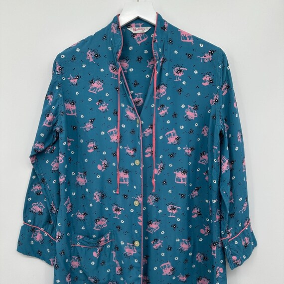 Vintage House Dress Housecoat Gown Duster Size M … - image 3