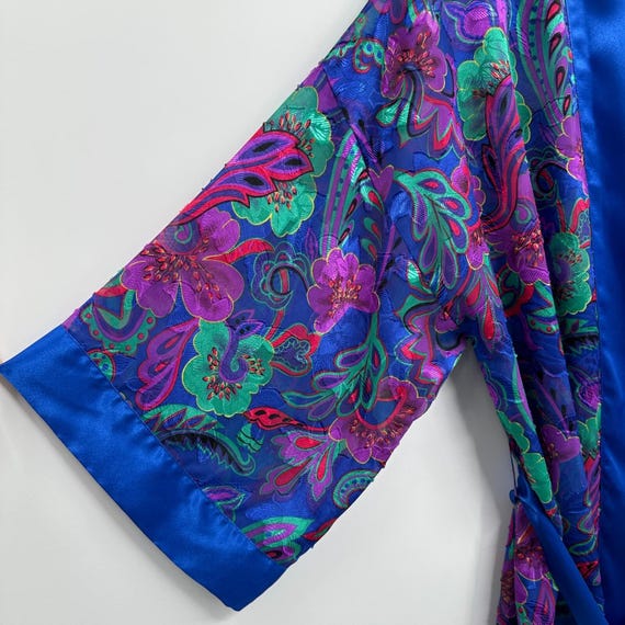 Vintage Kimono Robe Duster Medium Housecoat Silky… - image 7