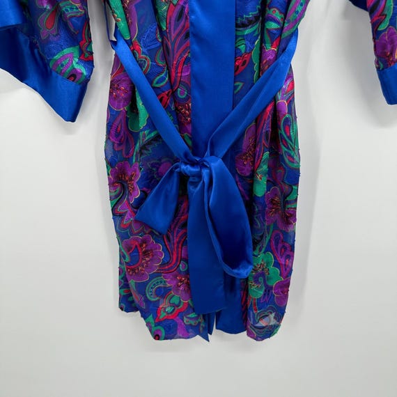 Vintage Kimono Robe Duster Medium Housecoat Silky… - image 6