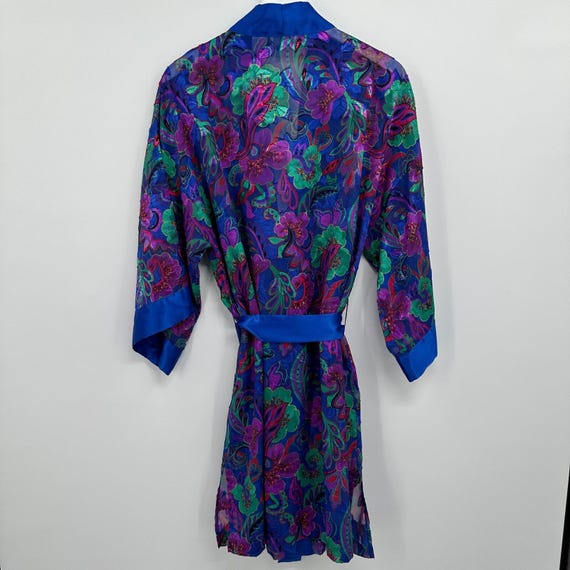 Vintage Kimono Robe Duster Medium Housecoat Silky… - image 8