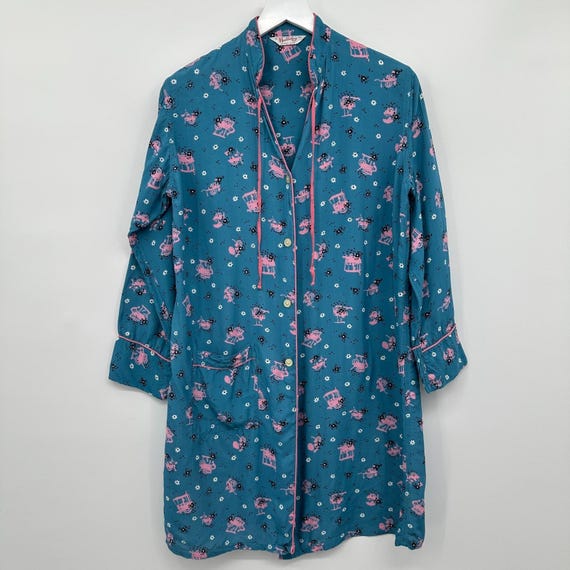 Vintage House Dress Housecoat Gown Duster Size M … - image 1